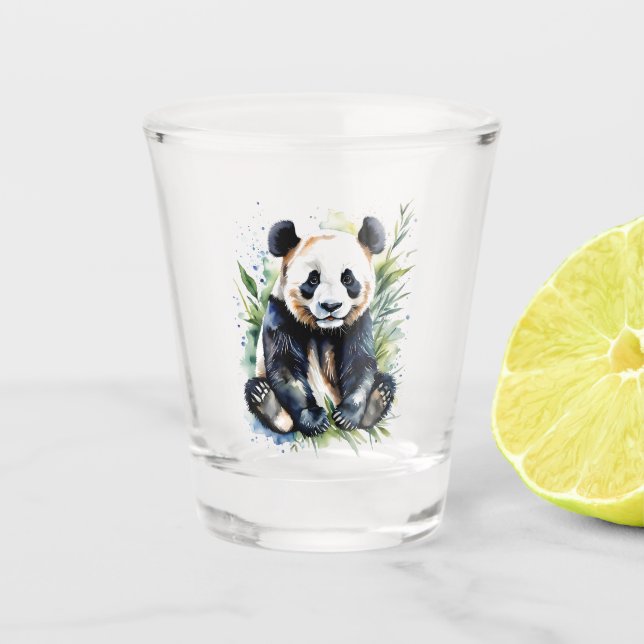 Verre A Shot Belle aquarelle Panda Bear (Devant)