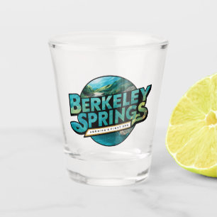 Verre A Shot Berkeley Springs Illustration Logo de voyage