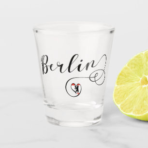 Verre A Shot Berlin Heart Sweatshirt, Allemagne, Berlin Drapeau