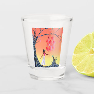 Verre A Shot Béton ballerine et chatte sunset tree