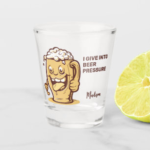 Verre A Shot Bière de texte personnalisé amusante