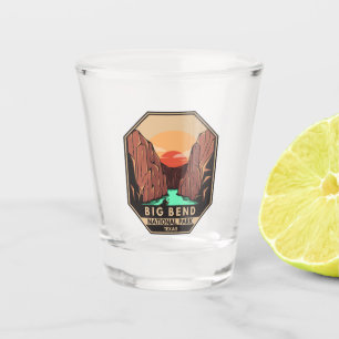 Verre A Shot Big Bend National Park Kayak Retro Emblem