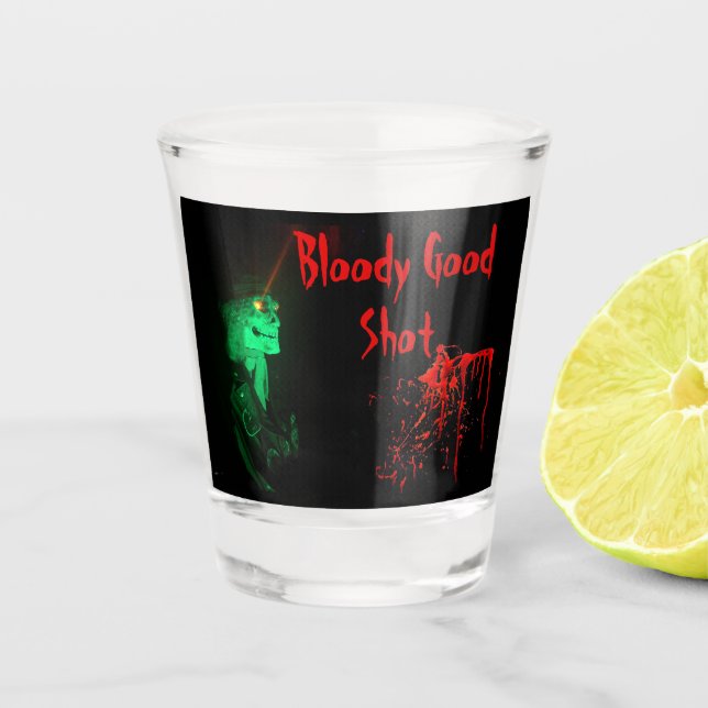 Verre A Shot Biker Billy Bloody Bonne fête d'Halloween (Devant)