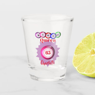 Verre A Shot Bingo Queen Funny Anniversaire personnalisé