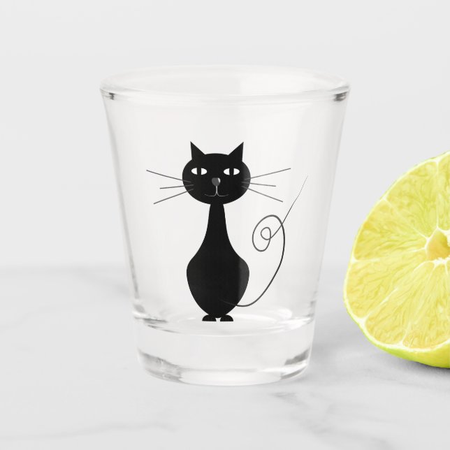 Verre A Shot Black cat shot glass (Devant)
