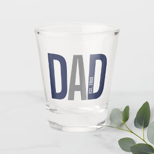 Verre A Shot Bleu de marine moderne Papa personnalisé établi