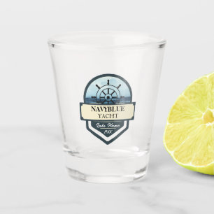 Verre A Shot Bleu Marine Ancre nautique club bateau marina
