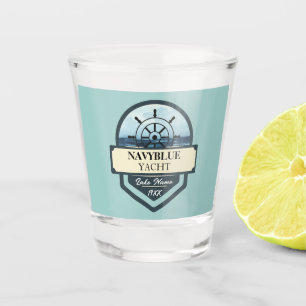 Verre A Shot Bleu Marine Ancre nautique club bateau marina
