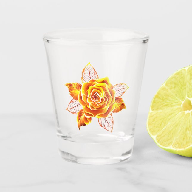 Verre A Shot Blooming Fire Rose (Devant)
