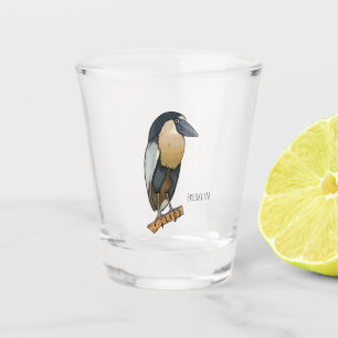 Verre A Shot Boat-billed heron bird cartoon