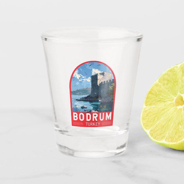 Verre A Shot Bodrum Castle Turkey Travel Art Vintage (Devant)