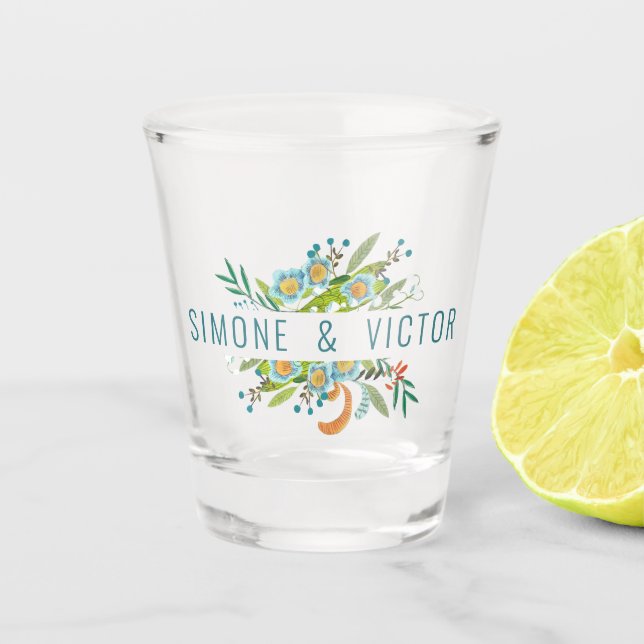 Verre A Shot Boho Floral Mariage (Devant)
