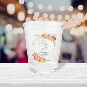 Verre A Shot Boho Floral Mariage en terre cuite Enregistrer l