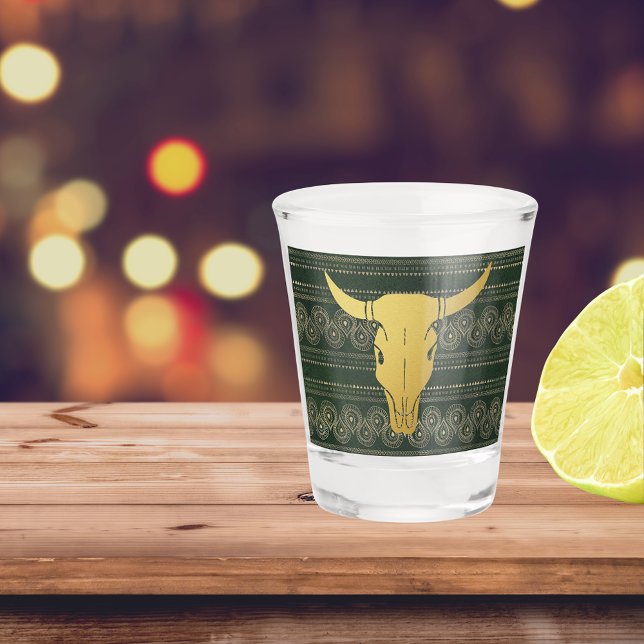 Verre A Shot Boho Gold Steer (Créateur téléchargé)
