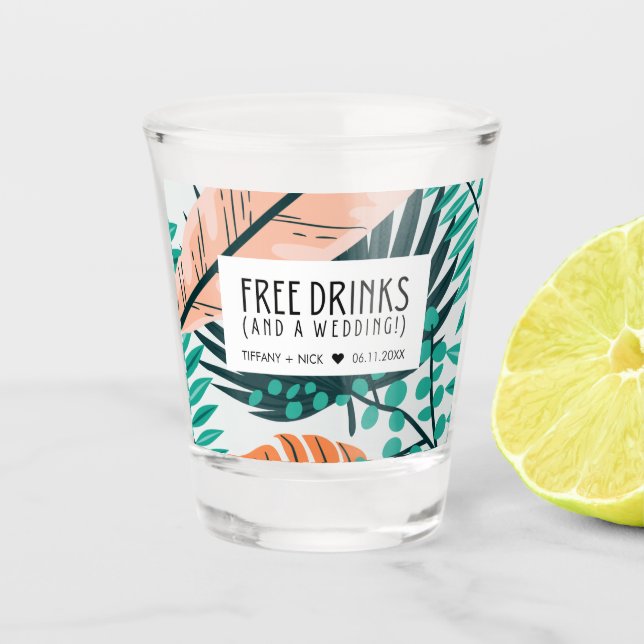 Verre A Shot Boissons gratuites amusantes et mariage (Devant)
