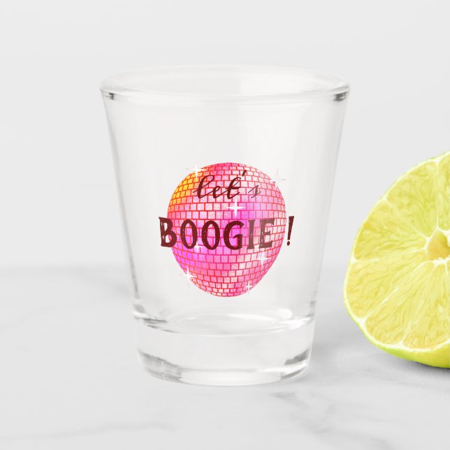 Verre A Shot Boogie !  Boule Disco Rose    (Devant)