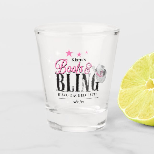Verre A Shot Boots 'n Bling Disco Bachelorette ID925  (Devant)
