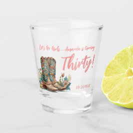 Verre A Shot Botte occidentale Floral 30e anniversaire