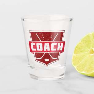 Verre A Shot Bouclier entraîneur de hockey, Rouge
