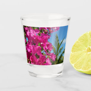 Verre A Shot Bougainvilliers et palmiers paysage tropical