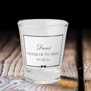 Verre A Shot Bowtie classique personnalisée Père de la mariée