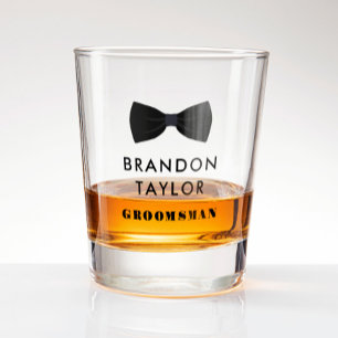Verre A Shot Bowtie Wedding Party Groomsman Cadeau