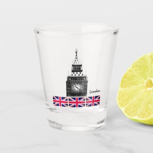 Verre A Shot British Flag & Royaume-Uni, Big Ben / Sports brita