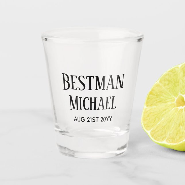 Verre A Shot BUDGET Bestman Groomsman DONS Classique Noir (Devant)