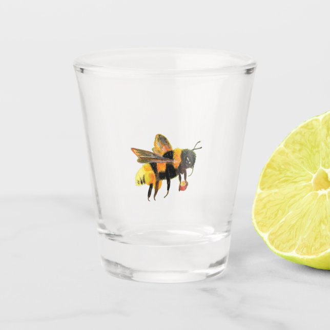 Verre A Shot Bumble Bee transportant du pollen (Devant)
