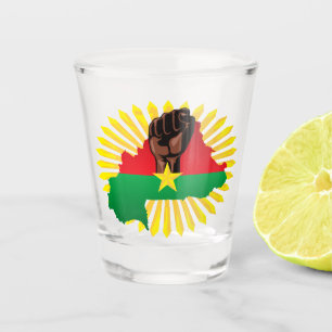 Verre A Shot Burkina Faso Carte, drapeau et première révolution