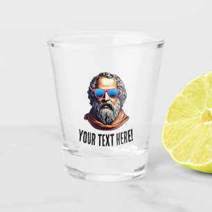Verre A Shot Buste de philosophe rétro - Texte personnalisé