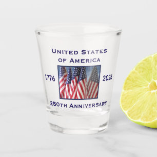 Verre A Shot Cadeau commémoratif patriotique USA 250e anniversa