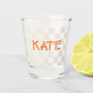 Verre A Shot Cadeau d'anniversaire personnalisé à damier
