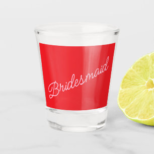 Verre A Shot Cadeau de demoiselle d'honneur Rose Rouge Remercie