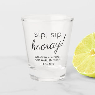 Verre A Shot Cadeau de mariage Sip Sip Hourra