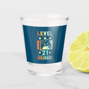 Verre A Shot Cadeau du 21e anniversaire Niveau 21 déverrouil