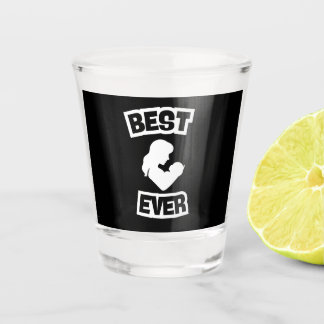 Verre A Shot Cadeau Meilleure Maman - Silhouette rose de mère e