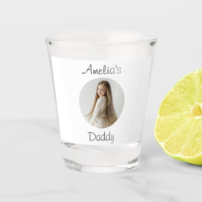 Verre A Shot Cadeau papa personnalisé - Visage enfant personnal (Devant)