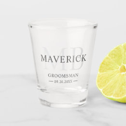 Verre A Shot Cadeau pour Garçons d'Honneur Monogramme Initiales