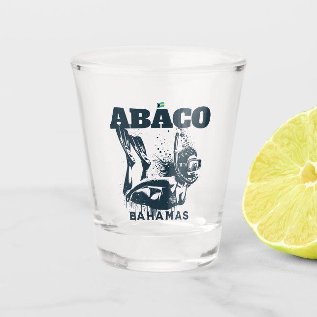 Verre A Shot Cadeau souvenir Bahamas : Abaco Bahamas Dive (Devant)