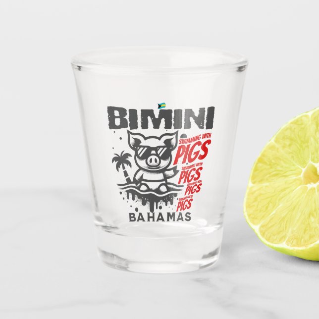 Verre A Shot Cadeau souvenir Bahamas : Bimini Bahamas Swimming  (Devant)