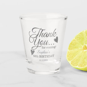 Verre A Shot Cadeaux de fête argentés de remerciement pour 50e