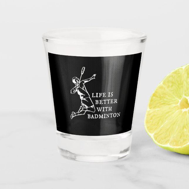 Verre A Shot Cadeaux du joueur de badminton (Devant)