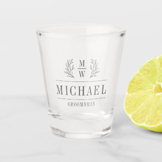 Verre A Shot Cadeaux pour Garçons d'Honneur Modernes Initiale M