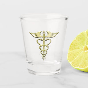 Verre A Shot Caducée d'or