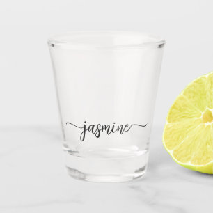 Verre A Shot Calligraphie minimaliste monogramme écriture fémin