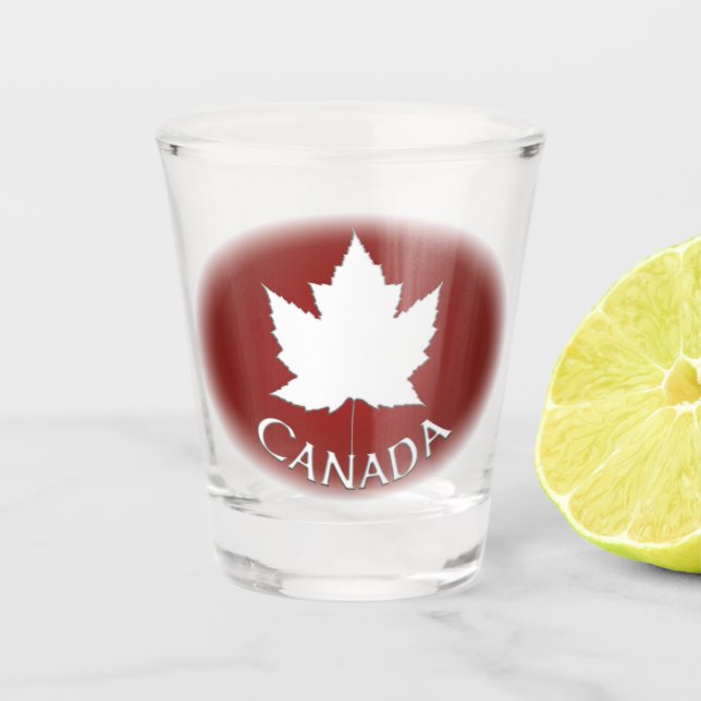 Verre A Shot Canada Tirs de vue Souvenir en feuille d'érable (Devant)