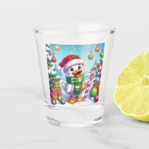 Verre A Shot Canard de Noël coloré mignon