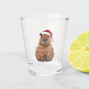 Verre A Shot Capybara Noël Correspondant Drôle de Père Noël
