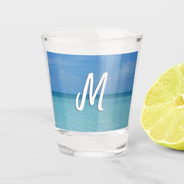 Verre A Shot Caraïbes Horizon Tropical Turquoise Bleu (Devant)